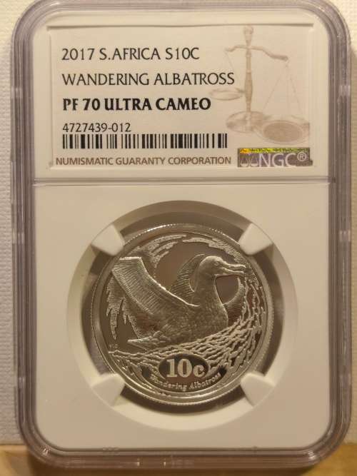 FINEST known and only 2 coins in PF70.  2017 10Cents - WANDERING ALBATROSS - PF70 ULTRA CAMEO